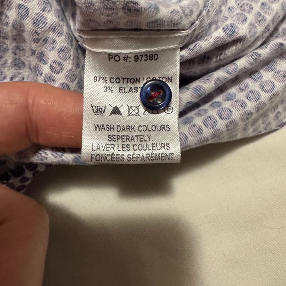 Daniel Hechter‎ Paris Men's Polka Dot Casual Dress Shirt Purple XLT Flip Cuffs - Picture 14 of 16